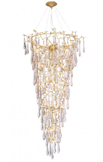 Каскадная люстра Crystal Lux REINA SP34 D1200 GOLD PEARL